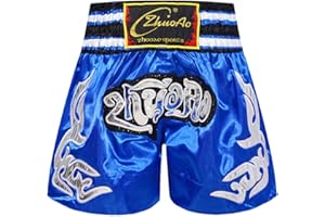 Miaeowve Kinder Junge Muay Thai Short Fighter Thaishorts Thaiboxen Hose Kickboxen Kurz Leggings Kickboxing Sportbekleidung Fitness
