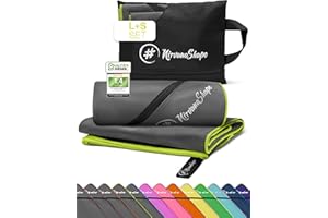 NirvanaShape Mikrofaser Handtuch 2er Set mit Tasche - Microfaser Handtücher als leichtes, kompaktes Reisehandtuch, Strandtuch, Sporthandtuch - für Urlaub, Sport & Outdoor, L+S 140 x 70 + 60 x 40 cm