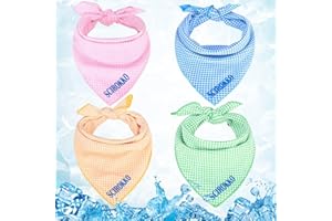 SCIROKKO Dog Instant Cooling Bandana - 4 Pack Chill Out Scarf Ice Towel Pet Wrap Kerchief Accessories for Dogs Cats in Summer