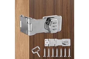 BEFUN 2Stück Überfalle abschließbar Sicherheits Haspe, 90/180 Grad Passwort TÜRverschluss Schrankschloss 3 Stellige Zahlenschloss mit Schraube für Kleine Türen,Scheunentür,Badezimmer, Garten,Silber