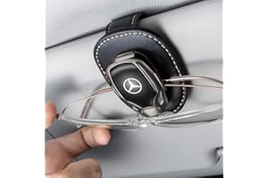 LABSTANDARD per Mercedes Porta Occhiali Auto, Pelle Porta Occhiali per Mercedes Benz A C E S GLK CLA GLA GLC GLE CLS SLK AMG,Porta Occhiali da Sole per Visiera Parasole Auto, Accessori Interni, Nero