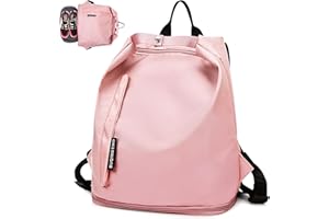 Keyck Petit Leger Sac à Dos d'école Sport Femme Fille Etanche avec Compartiment Chaussure y Poche Humide Imperméable Loisir pour Gym Piscine Voyage Weekend Fitness Randonnée College, Rose