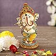 TIED RIBBONS Decorative Murli Ganesh Idol Statue Showpiece (Resin, Multicolor, 14 x 6 cm) - Decoration Items for Home Decor Mandir Living Room Bedroom Pooja Room Office Table Gifts