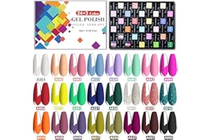 SINZONeu Vernis à Ongles Semi Permanent, Lot de 27, Manucure Nail Art, Gel UV LED Nail Polish Soak Off 24 Couleurs Fluorescent Populaire, Base et Top Coat, Matt Top Coat, 8ml