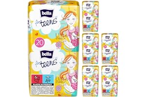 ‎BELLA FOR TEENS Bella For Teens Ultra Binden Energy: Ultradünne Binden Für Teenager, 6er Pack (6 X 20 Stück), Mit Flügeln ohne Duft…