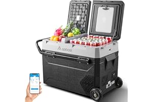 AAOBOSI Frigo Auto, 55L Frigorifero portatile con controllo APP Frigorifero per auto -20℃-20℃, 12/24 V CC e 100/240 V CA Frigo portatile per auto