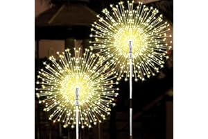 Sunshine smile Solarlampen für Außenn,2 Stück 150 Solar Lichter Pusteblume,Gartenstecker Pusteblume solar,8 Modi LED Solarleuchten Gartendeko,Solar Feuerwerk Gartenlichter,Solarlampen Feuerwerk