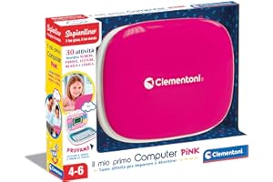 Clementoni- Sapientino – Il Mio Primo Laptop Pink – Jouet Portable 4 Ans, Centre d'activités et Ordinateur éducatif pour Enfants (Version en Italien), 16403, Multicolore