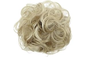 ‎CAISHA CAISHA Haarteil Haargummi Hochsteckfrisuren Brautfrisuren Voluminös Gelockt Unordentlich Dutt Kunstfaser DM15cm Hellblond Mix G37A