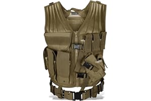 ‎BLACK SNAKE Black Snake Taktische Einsatzweste Paintball Woodland Softair Outdoor inkl. Holster