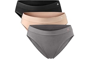 DANISH ENDURANCE Damskie Majtki Bambusowe, Figi, Wygodne, Miękkie, Bezszwowe, Bezmetkowe, 3-PACK