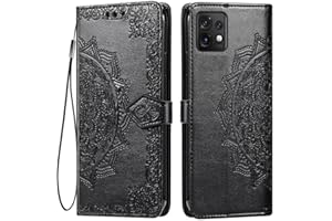 HONLEN Custodia per Motorola Moto Edge 40 Pro Cover, (6.67" Inches) Premium PU Pelle Wallet Magnetica Flip Case con Stampata Mandala, 3 Slot Schede, Stand Cover Nero