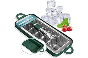 Dreiklang - Be smart - cubitos de hielo de acero inoxidable pulido 18/8 con bandeja de servicio antigoteo | Inserto de palanca fácil de liberar | Máquina de hielo de calidad alimentaria