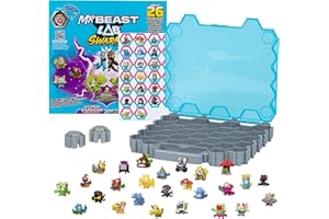 MRBEAST LAB MrBeast Coffret Essaim de Collection, Peut contenir + de 70 Micro-créatures, 26 Micro-créatures Dont 2 phosphorescentes, 26 Autocollants et 2 Capsules de Fusion pour créer Ton Propre labo MrBeast
