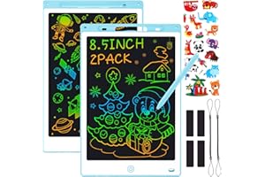 Sofore 2 Pack LCD Schreibtafel Kinder 8,5 Zoll LCD Buntes Maltafel Zaubertafel Kinder Schreibtablett, Schreibtafel Elektronisch Zeichenbrett Lernspielzeug 3-12Jahre Alte Mädchen Geschenke,Blau+Blau