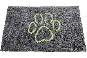 DOG GONE SMART PET PRODUCTS Dog Gone Smart Dirty Dog Microfiber Doormat, Super Absorbent Machine Washable with Non-Slip Backing, Medium, Cool Grey