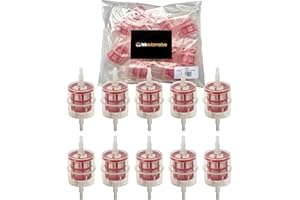 Tek Automotive Diesel Fuel Filter 10 Pack - Universal Inline Fuel Filter for 6mm & 8mm Pipes, Ideal for HGV, Forklifts & Garden Equipment