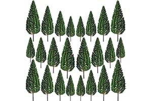 YANJINGHE 24 Pezzi Alberi Modello Misto, Albero del Diorama Plastic, Albero Misti per Modellismo, Miniatura Alberi Treno per Paesaggio DIY Paesaggi in Miniatura, Tavolo di Sabbia, Modello di Paesaggio 6,5-16 cm