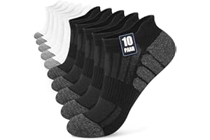 Stoeury 10 Pares Calcetines Tobilleros Hombre Mujer, Calcetines Cortos Hombre de Algodon Transpirable, Cómodo con Malla Transpirable