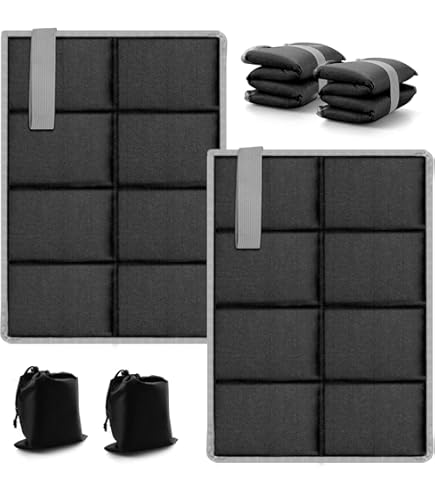 Willingood Confezione da 2 cuscini pieghevoli, impermeabili, per esterni, isolanti, per bambini, con 2 tasche, per giardino, stadio, caccia, campeggio, escursioni, picnic