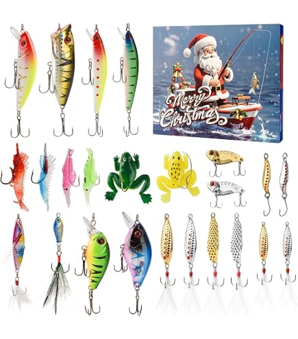 Calendario Dell'Avvento Pesca 2024 Con 24 Esche E Accessori Da Pesca - Regalo Per Uomo Pescatore