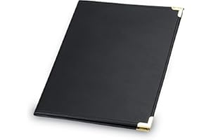 Samsill Classic Collection Business Padfolio/Executive Portfolio, Faux Leather & Brass Corners, Resume Document Organizer, 8.5 x 11 Writing Pad, Black