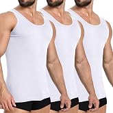 YOUCHAN Pack of 3 Men's Tank Tops, Sleeveless, 100% Cotton, Various Sizes S-5XL