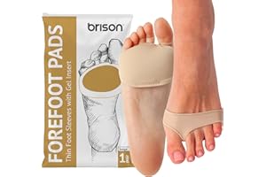 Brison Metatarsal Pads for Women Men Ball of Foot Cushion Sleeves Burning Sensations Forefoot Blisters Metatarsalgia Pain Relief Foot Health Care Tight Fitting Feet Medium