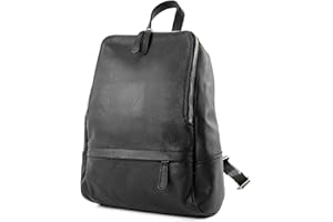 modamoda de - T138 - Borsa zaino da donna in pelle, Nero 2021, M