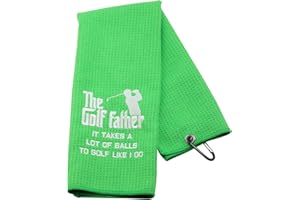 JTOUK NOBRANDS Lustiges Golf-Handtuch als Geschenk für den Vater mit Aufschrift „The Golf Father It Takes A Lot Of Balls To Golf Like I Do“, Vatertag Geburtstag