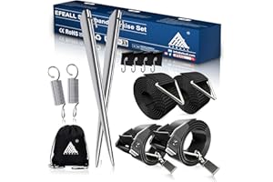 EFEALL Kit de Sangles Anti-tempête pour auvent avec 4 Crochets pour Camping-Cars Thule Omnistor, Sangle Auvent Caravane, Kit de Sangles Latérales avec Laisse Tempête, Accessoires de Camping-Car