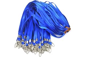 BIRD FIY Blue Lanyard Bulk Lanyards for Neck 17.5 inch Lanyard Great for ID Badges Key Chains (Blue, 100Pack)