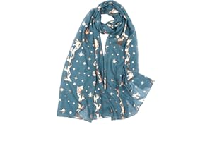 CLAUDIA&JASON Claudia & Jason® Christmas Snowflakes scarf glitter foil sparkle scarf Fir tree festive women scarves