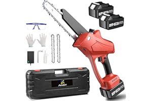 Avhrit Mini Motosega a Batteria per Potatura con 8000mAh Batterie, 8 Pollici Sega a Batteria per Potatura con Pompetta Olio, 2 * 20cm Lama, Velocità di Taglio 10 m/s, Motosega Elettrica per Giardini