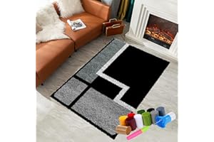 RXIBEFUW Knüpfhaken-Teppich-Set DIY-Knüpfhaken Tapisserie Teppich Knüpf-Sets Teppichherstellungs-Set für Erwachsene Teppichherstellung Heimdekoration Knüpfhaken-Teppich-Kits Kreuzstich-Set 90 x 120 cm