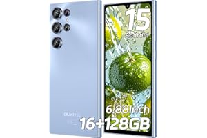 OUKITEL C61 Smartphone Pas Cher Android 15-16(4+12) Go+128Go/TF 1To Telephone Portable Pas Cher, 6.88" HD+ Écran, Batterie 5150mAh, 13MP+5MP, Téléphone Gaming Dual SIM/Fingerprint/Face ID/GPS/OTG