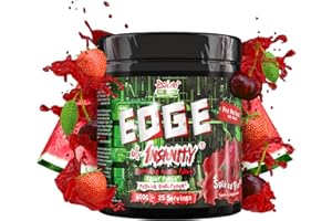 #1 Strongest PWO Psycho Pharma Edge of Insanity - Most Intense Pre Workout Powder for, Focus, Power & Energy. Premium researched Formula and Ingredients - 297.5g (Spike Punch)