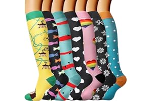 DRESHOW Calze a Compressione Graduata per Uomo E Donna Calze Elastiche Sportive per Atletica, Corsa, Viaggi Volo, Ciclismo