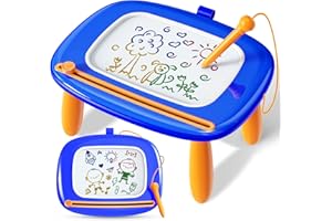 Kikidex Kleinkinder Spielzeug Alter 1-3, Magnetisch Zaubertafel, Mädchen Spielzeug für 1-2 Jahre, Magic Painting Board Lernspielzeug für 1 2 3 Jahre Baby Kinder, Geburtstag Geschenk (Marineblau)