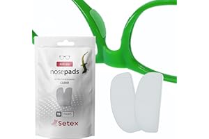 Setex Gecko Grip - Ultra-thin 0.6 mm non-slip nose pads for glasses (15 transparent pairs), made in the United States, microstructured fibers, 0.6 mm x 7 mm x 16 mm