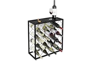 Lenmar, Metalowy Regał na Wino, Loft 1-25, 54 x 56 x 23 cm, 25 Butelek, Uchwyt na Butelki, Regał Piwniczy, Wytrzymałe Przechowywanie Wina
