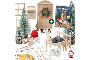WICHTELFREUND Wichteltür Set mit Buch - Wichteltür Komplettset und Wichtelbriefe für Kinder, Wichtel Zubehör Weihnachten, Das Rundum Sorglos Paket (Größe XXL - inkl. Bastelset + Backset ++)