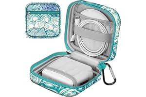 FINTIE FINPAC Funda para Macbook Cargador, Protectora Carcasa da Electrónica, Organizador Bolsa de Viaje para Cargador/Cable/USB/Portátil Accesorios, (Z-Emerald Illusions)