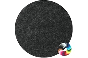 ‎BIASTO Design Filz Untersetzer rund Durchmesser 15cm, dunkelgrau meliert (HF026) für Glas, Getränke, Bar, Tasse, Vase