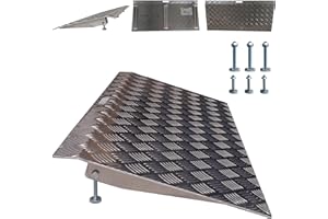 WORHAN Rampe de Seuil 300kg Rigide pour Fauteuil Roulant Chargement Plateforme Hauteur Variable Réglable Surface Antidérapante Aluminium Anodisé 1TR90