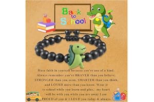 BOCHOI Boys Dinosaur Bracelets Son Gifts Personalised Gifts for Son Bracelet From Mum Dad Graduation Jewellery 5-8 Birthday Gifts for Boys First Day at School Back to School Gifts for Nephew Grandson