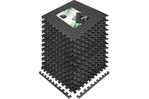 DOOHALO Puzzle Exercise Mat,Protective Gym Flooring Mat 60.5cmx 60.5cm,Non Slip Rubber Floor Cushions,EVA Interlocking Foam Tiles Mats,for Home Fitness,Sport,Yoga,Workout