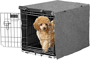 X-ZONE PET Double Door Dog Crate Cover - Polyester Pet Kennel Cover (Fits 24 30 36 42 48 inches Wire Crate)