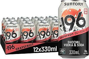 -196℃ 瞬間凍結 -196 Suntory: Grapefruit. Shochu & Vodka Ready To Drink Cans. 12x330ml 6% ABV