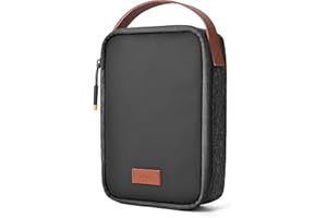 WIWU Kabeltasche Organizer mit Griff GroßE Kapazität Elektronikzubehör Tech Pouch Verstellbare Trennwände Tragbar für Reisen Büro Schule Ladegeräte Kabel Powerbank Festplatten (SCHWARZ)